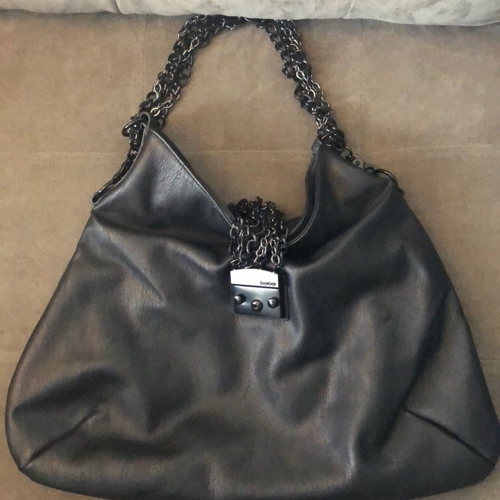 Bebe black purse with chain strap